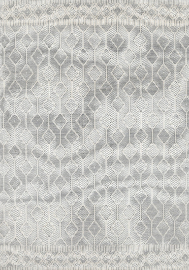 Copacabana Lattice Light Grey Wool Rug