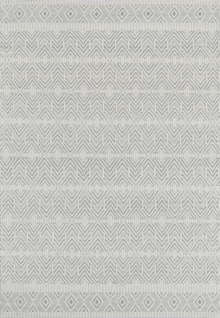 Copacabana Chevron Light Grey Wool Rug