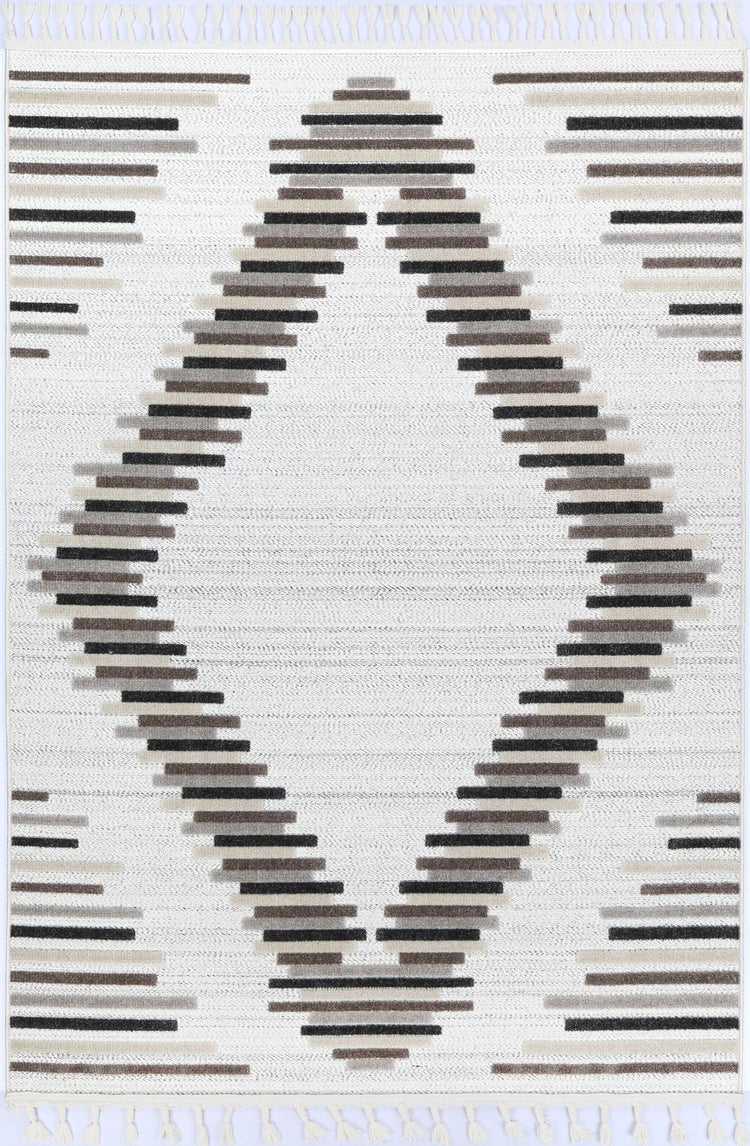 Ares Attica Diamond Stone and Grey Rug