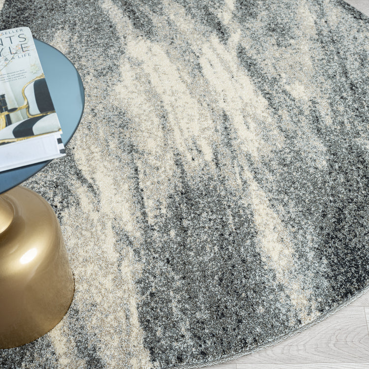 Astor 483 Ash Round Rug