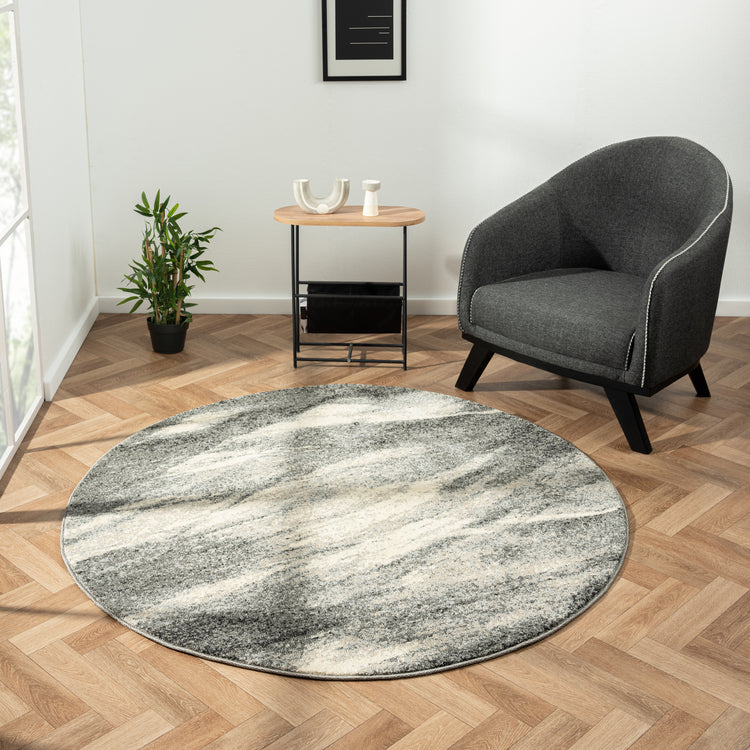 Astor 483 Ash Round Rug