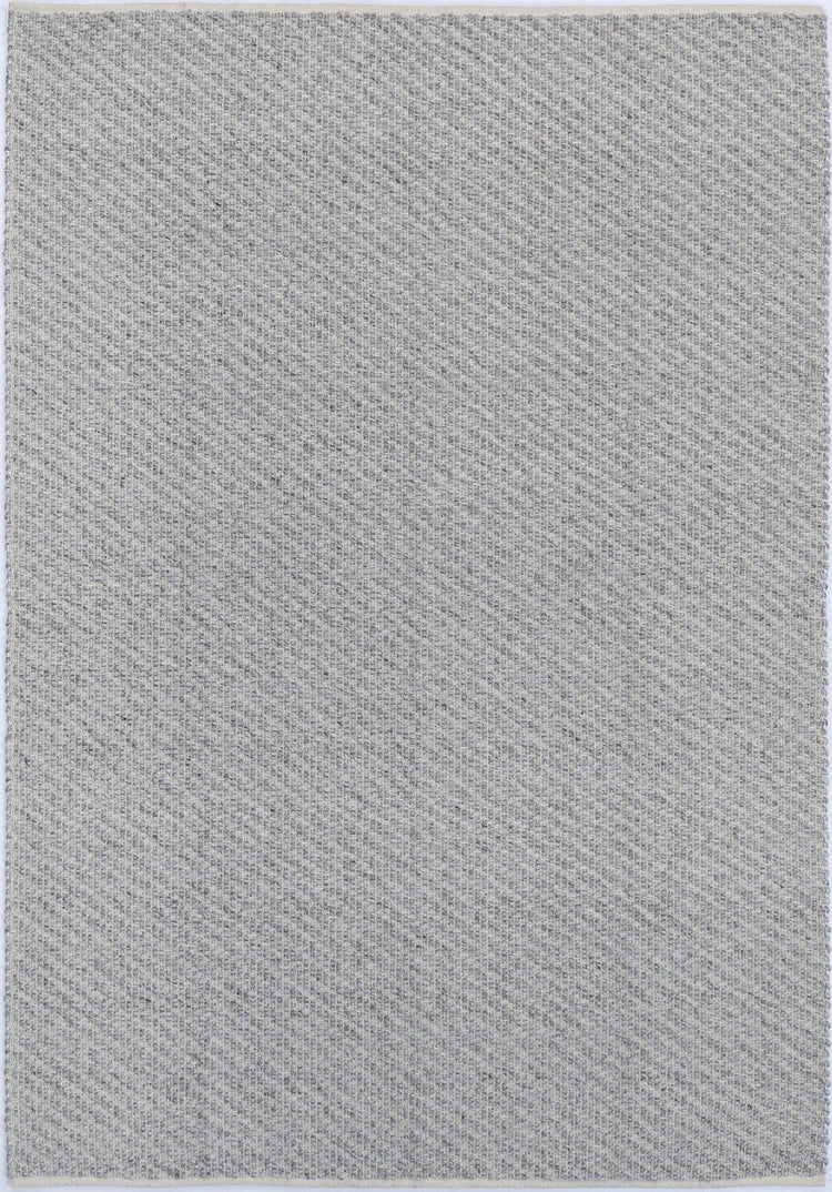 Basalt Grey Wool Blend Textured Rug - GREY
