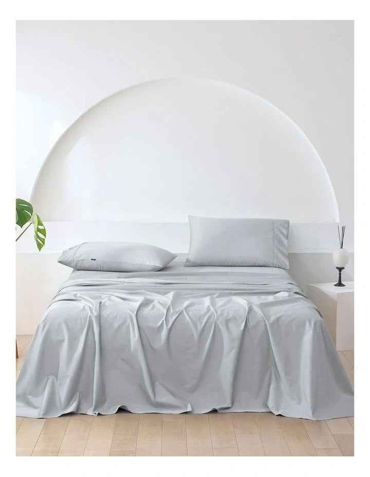Fitted Bed Sheet Set - Silver (500 Thread Count)