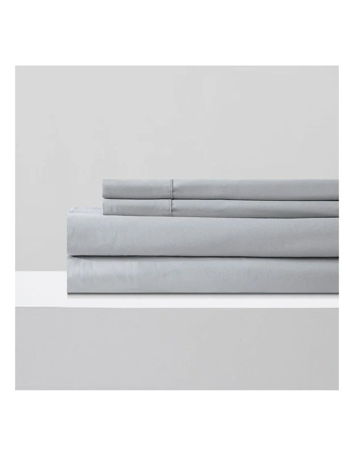 Fitted Bed Sheet Set - Silver (500 Thread Count)