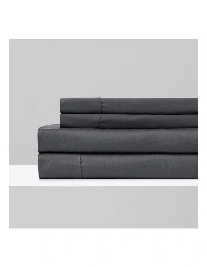 Fitted Bed Sheet Set - Charcoal (500 Thread Count)