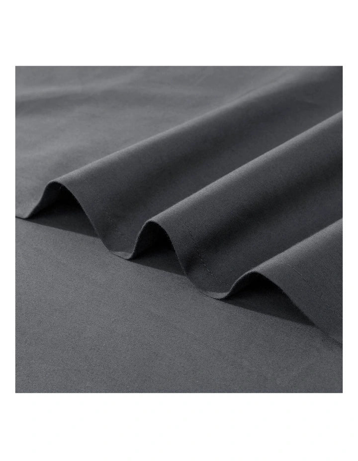 Fitted Bed Sheet Set - Charcoal (500 Thread Count)
