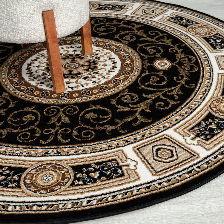 Estate 511 Black Round Rug