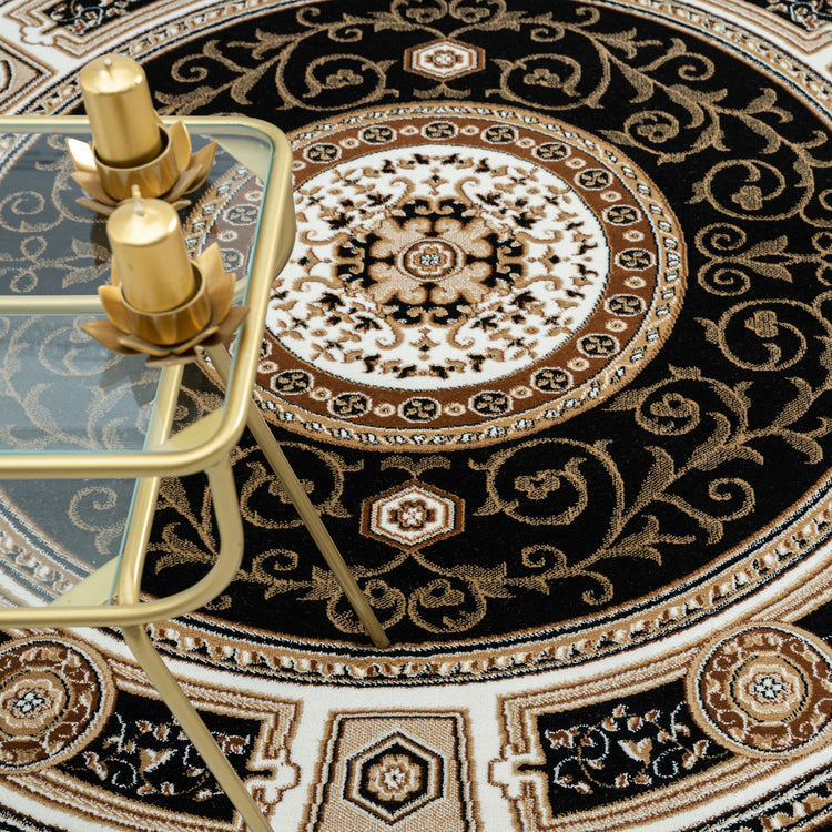 Estate 511 Black Round Rug