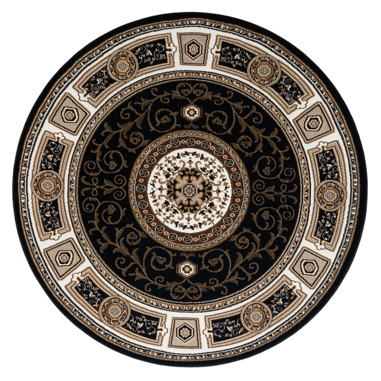 Estate 511 Black Round Rug