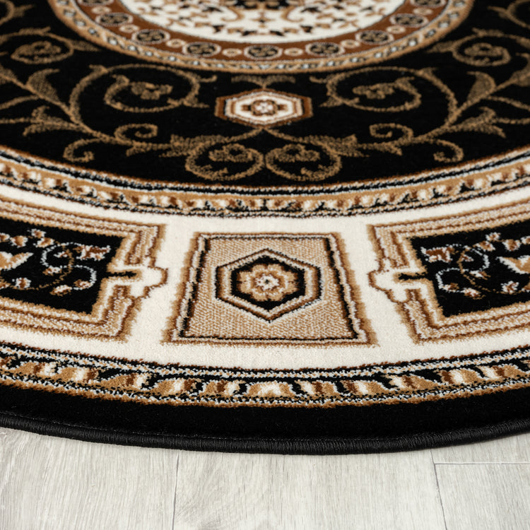 Estate 511 Black Round Rug
