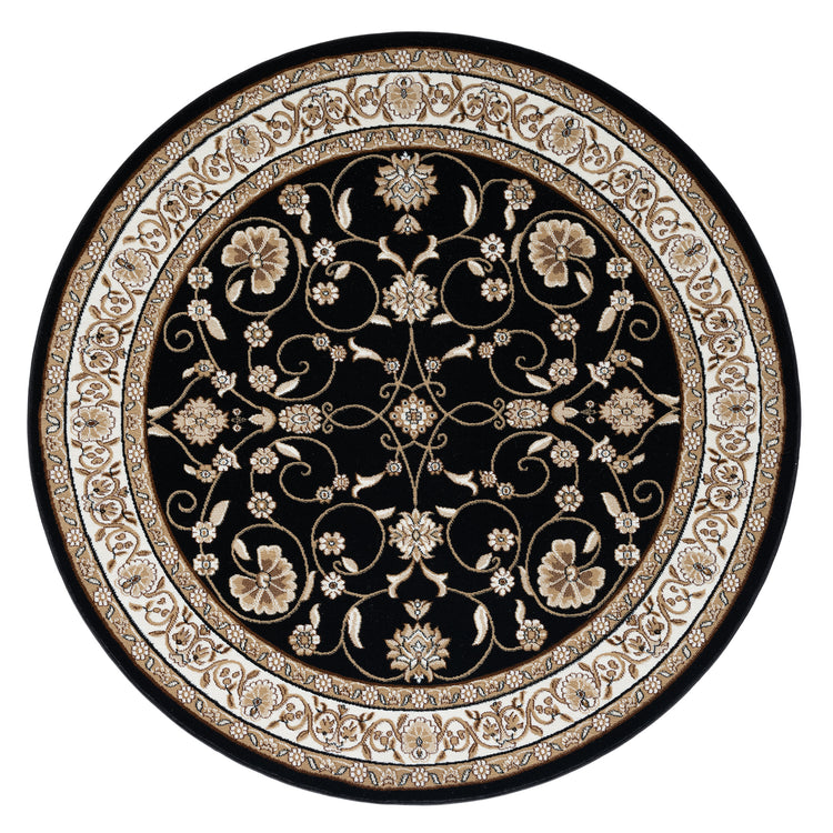 Estate 512 Black Round Rug