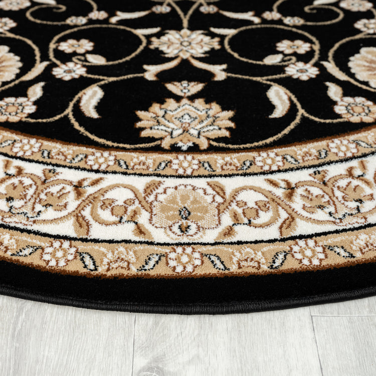 Estate 512 Black Round Rug
