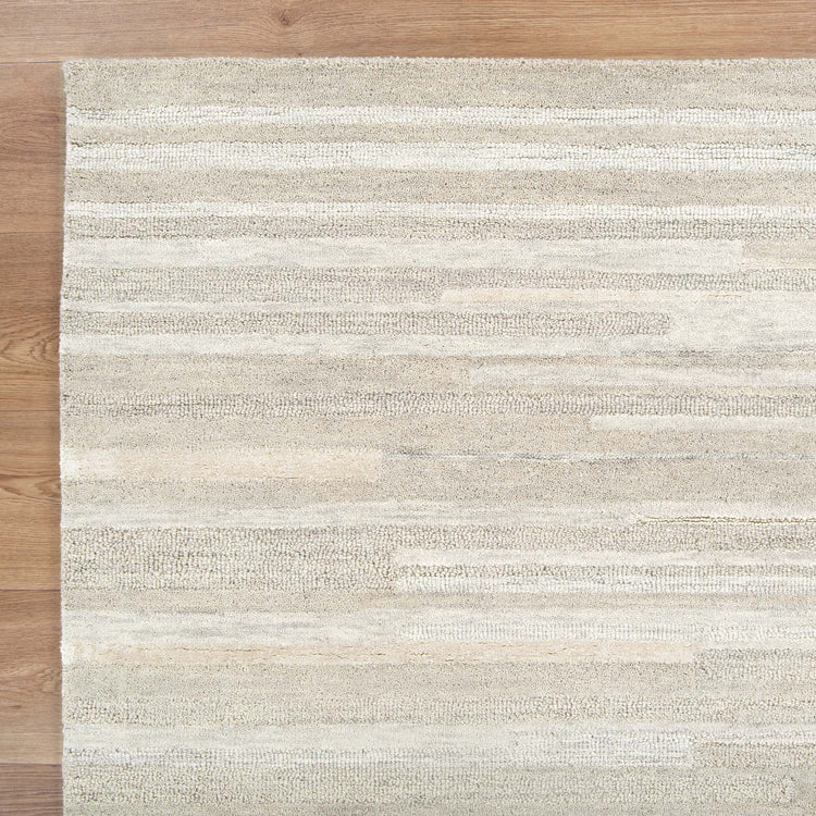 Les Nomades Linear Beige Wool Rug