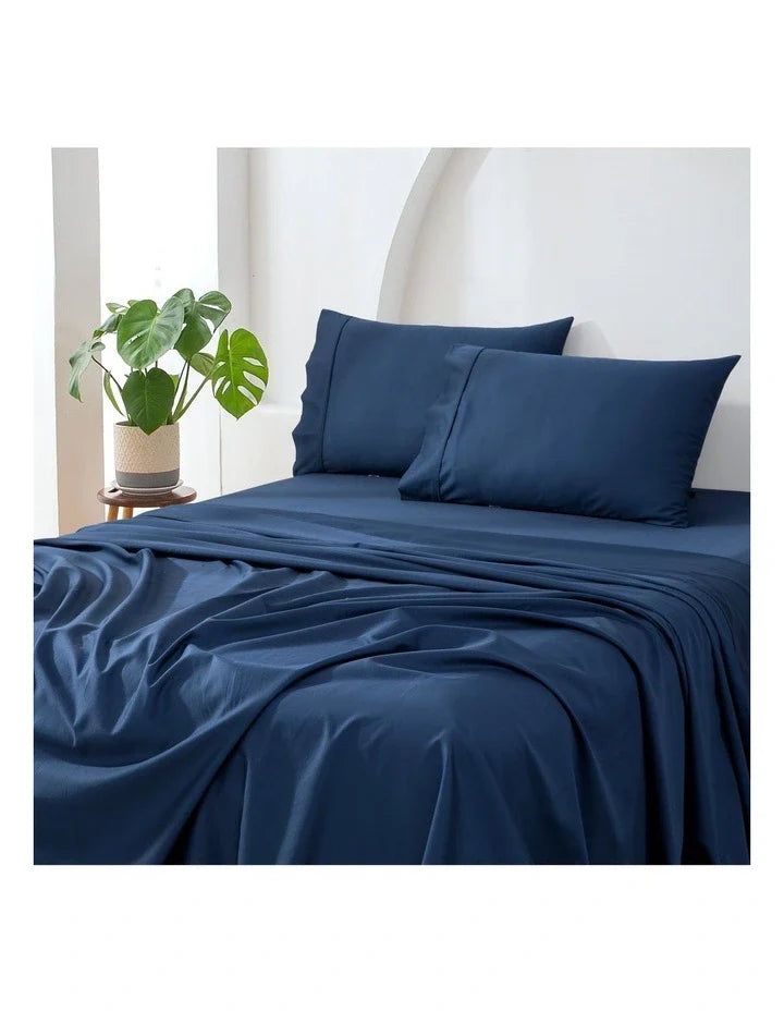 Fitted Bed Sheet Sets - Navy (500 Thread Count)