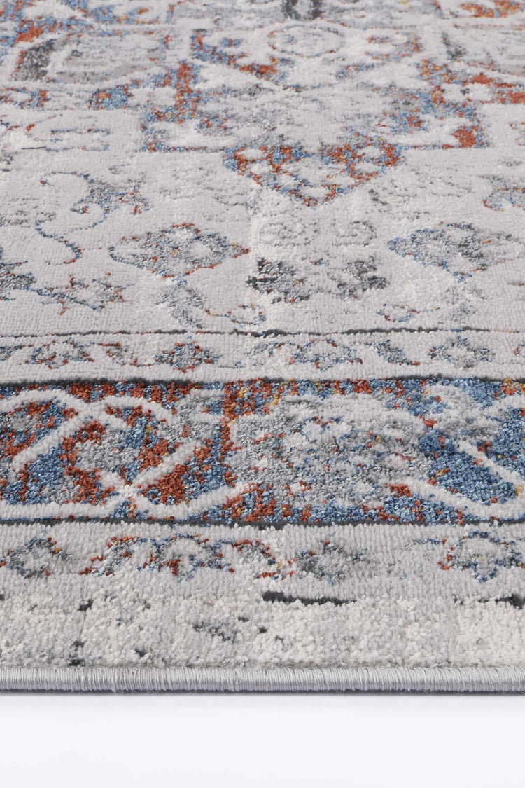 Porto Camila Grey & Blue Traditional Rug