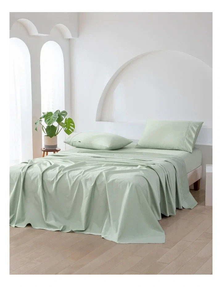 Fitted Bed Sheet Set - Sage (500 Thread Count)