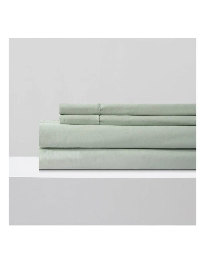 Fitted Bed Sheet Set - Sage (500 Thread Count)