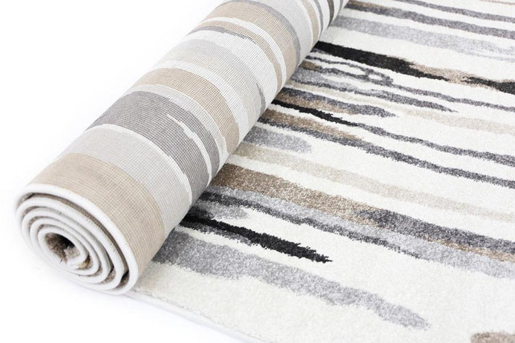 Morisot Light Brown Vertical Stripes Rug