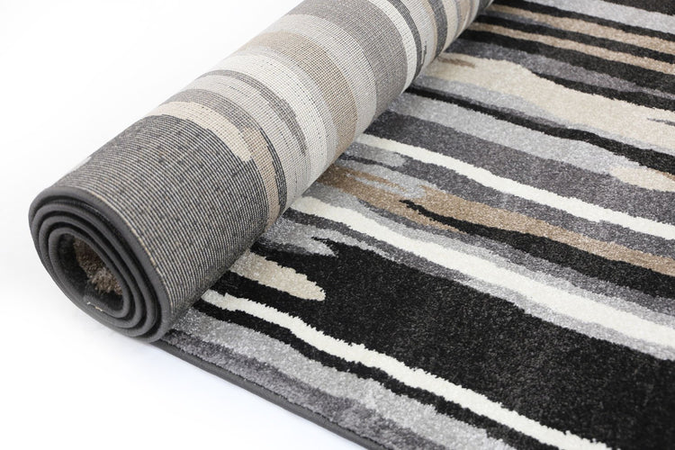 Morisot Dark Brown Vertical Stripes Rug
