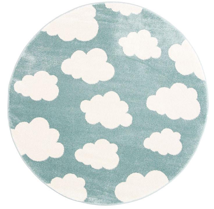Piccolo  Aqua White Cloud Kids Rug