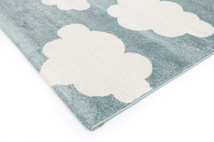 Piccolo  Aqua White Cloud Kids Rug