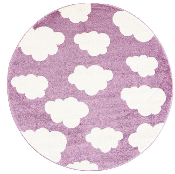 Piccolo Pink and White Cloud Kids Rug