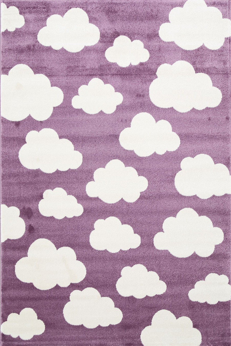 Piccolo Pink and White Cloud Kids Rug