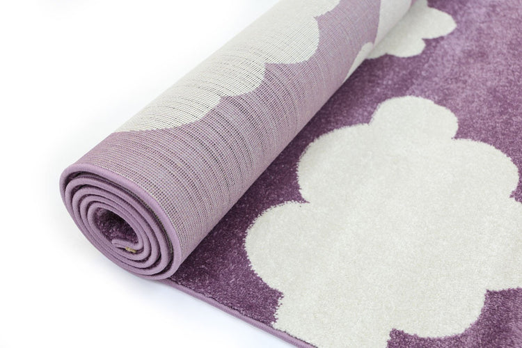 Piccolo Pink and White Cloud Kids Rug