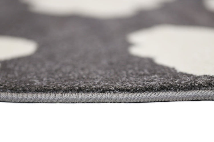 Piccolo Dark Grey and White Cloud Kids Rug