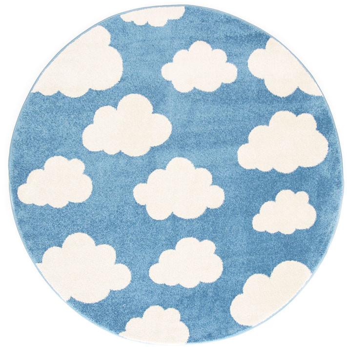 Piccolo Blue and White Cloud Kids Rug