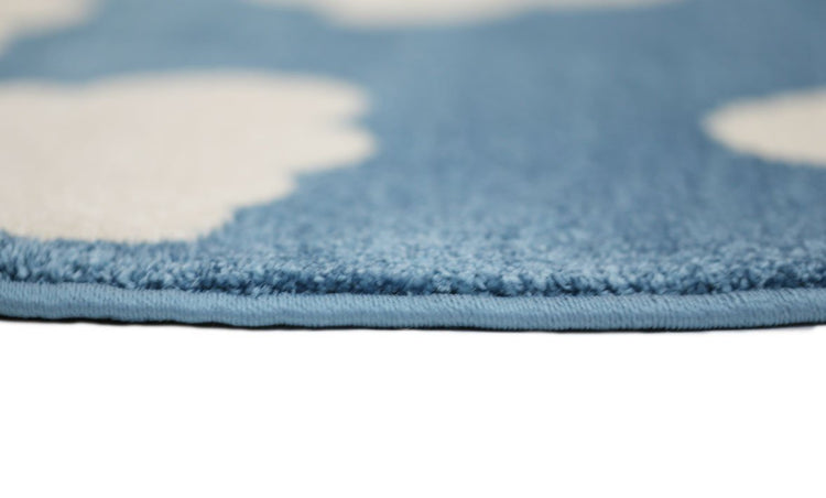 Piccolo Blue and White Cloud Kids Rug