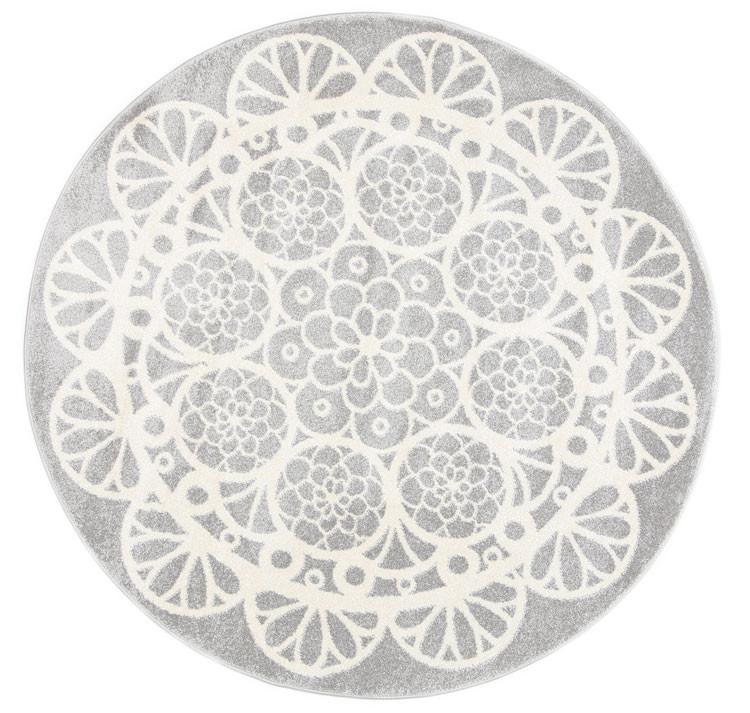 Piccolo Grey and White Doily Kids Rug