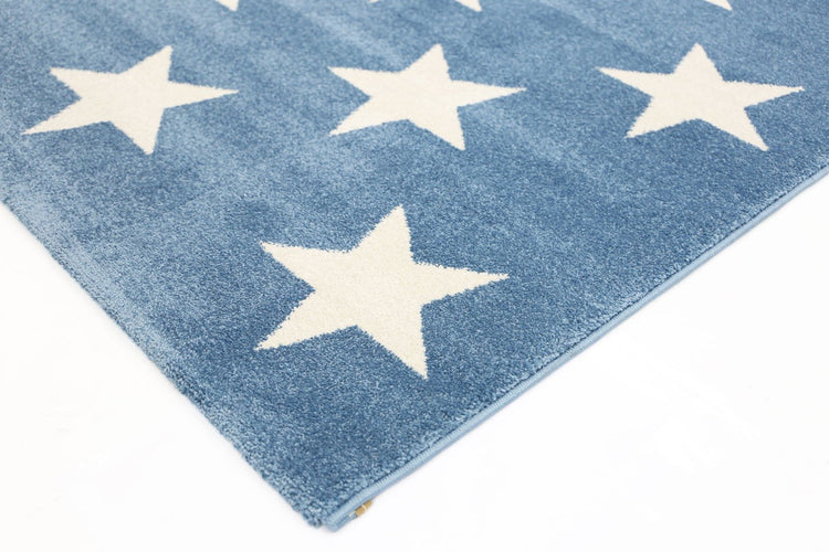Piccolo Blue and White Stars Kids Rug