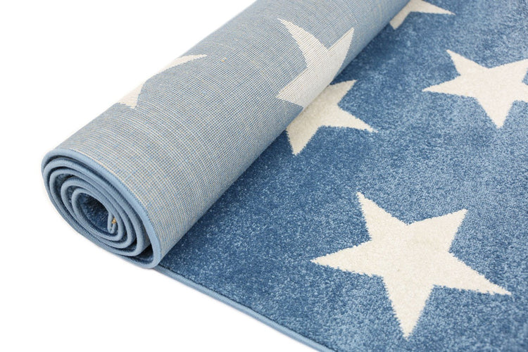 Piccolo Blue and White Stars Kids Rug