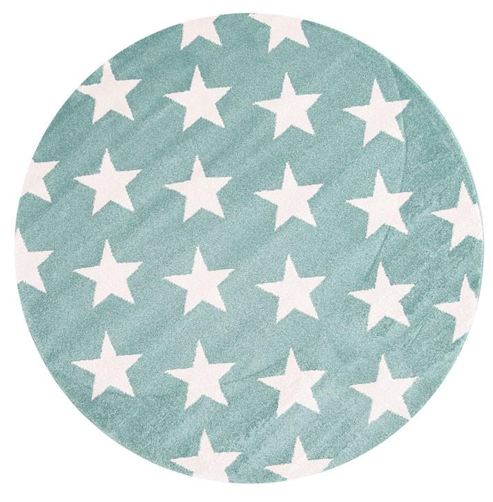 Piccolo Aqua White Stars Kids Rug