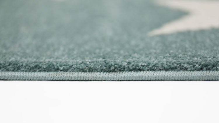 Piccolo Aqua White Stars Kids Rug