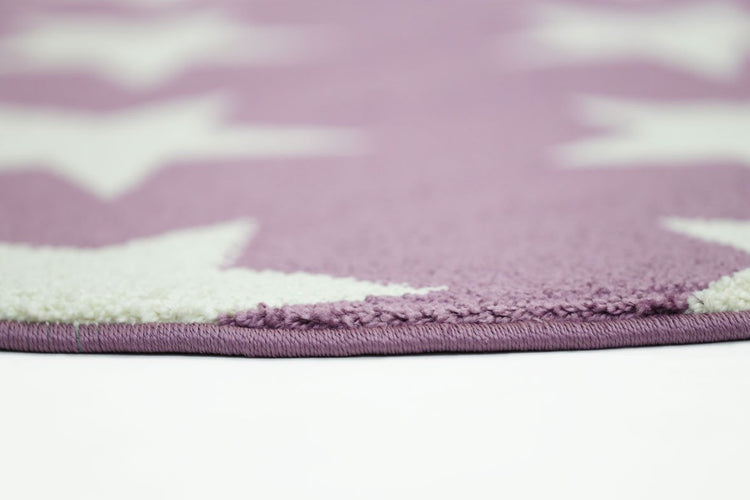Piccolo Violet Pink and White Stars Kids Rug