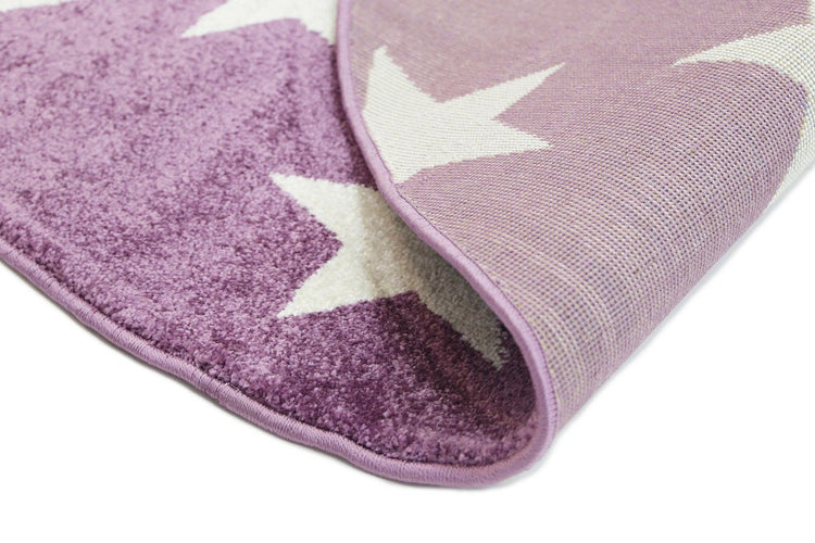 Piccolo Violet Pink and White Stars Kids Rug