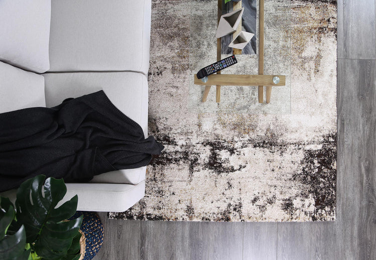 Vision Beige and Grey Abstract Modern Rug