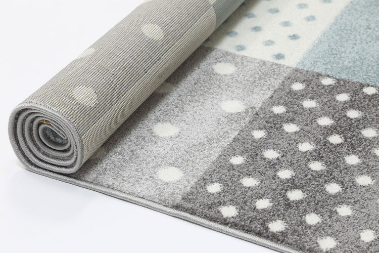 Nova Kids Blue Grey Stars & Moon Rug