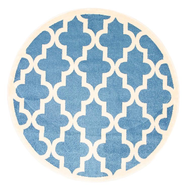 Piccolo Blue and White Lattice Pattern Kids Rug