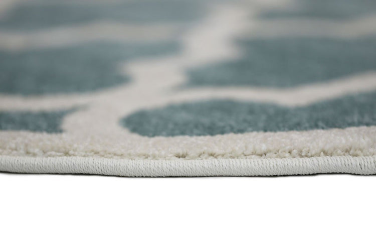 Piccolo Aqua White Lattice Pattern Kids Rug
