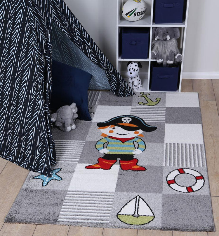 Nova Kids Grey Pirate Rug