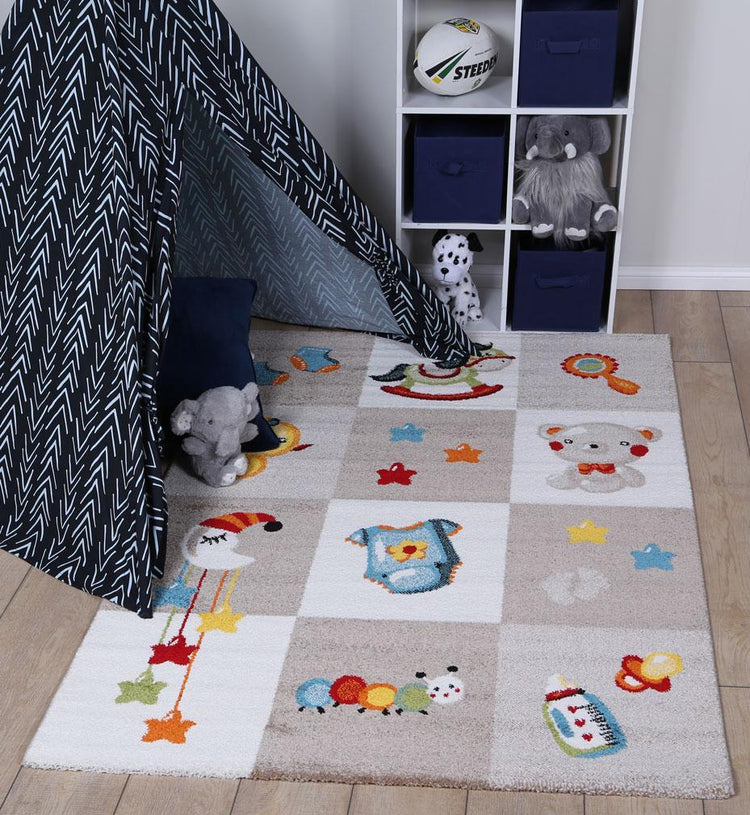 Nova Kids Beige Boxy Rug