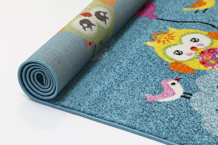 Nova Kids Blue Owl Balloon Rug