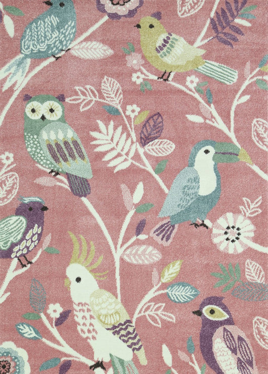 Nova Kids Pink Pastel Bird Rug