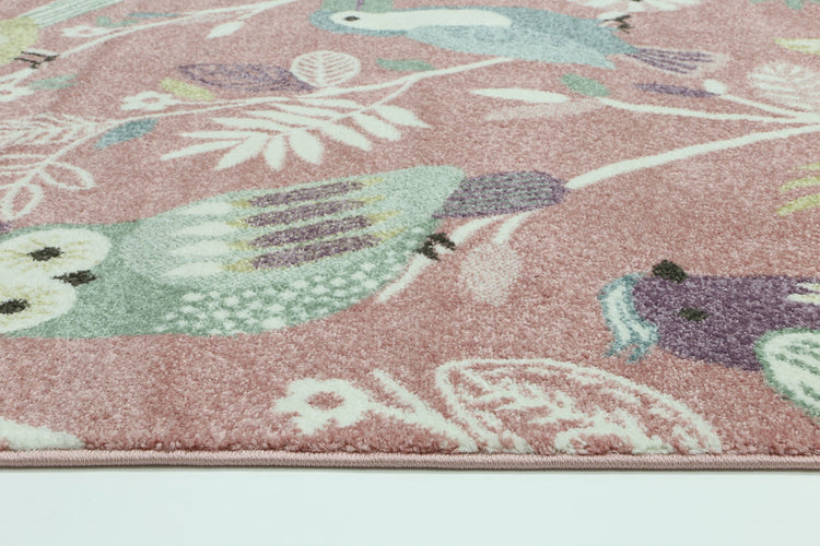 Nova Kids Pink Pastel Bird Rug