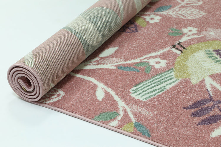 Nova Kids Pink Pastel Bird Rug