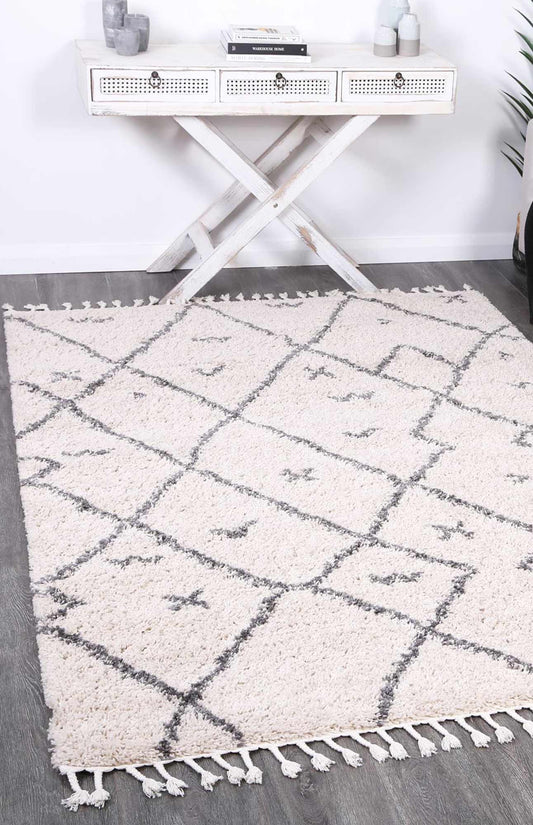 Kasbah Mizzie Tribal Cream Grey Rug