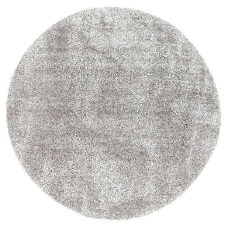 Puffy Soft Shaggy Round Rug Grey